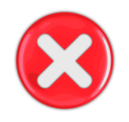 Poster - Button with cross. Image with clipping path
