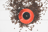 Fototapeta  - Filiżanka kawy czerwona 