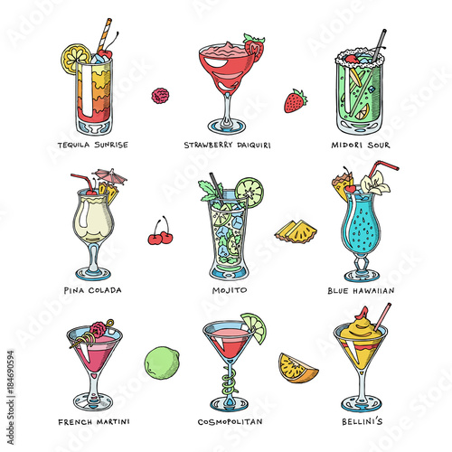 Fotografía Cocktail vector alcohol beverage drinking alcoholic tequila martini drink cockta