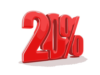 Poster - Sign 20%. Image with clipping path