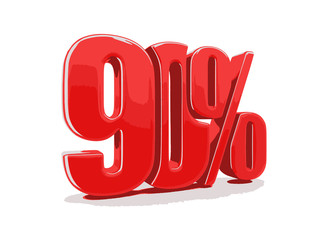 Poster - Sign 90%. Image with clipping path