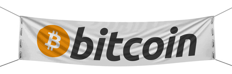 Poster - Bitcoin banner. Image with clipping path