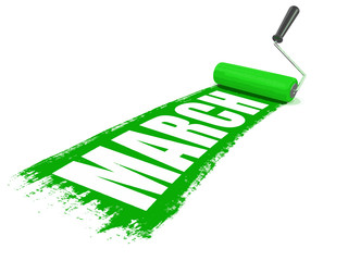 Poster - Paint roller with march. Image with clipping path