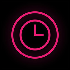 Poster - Neon Button rund - Uhr