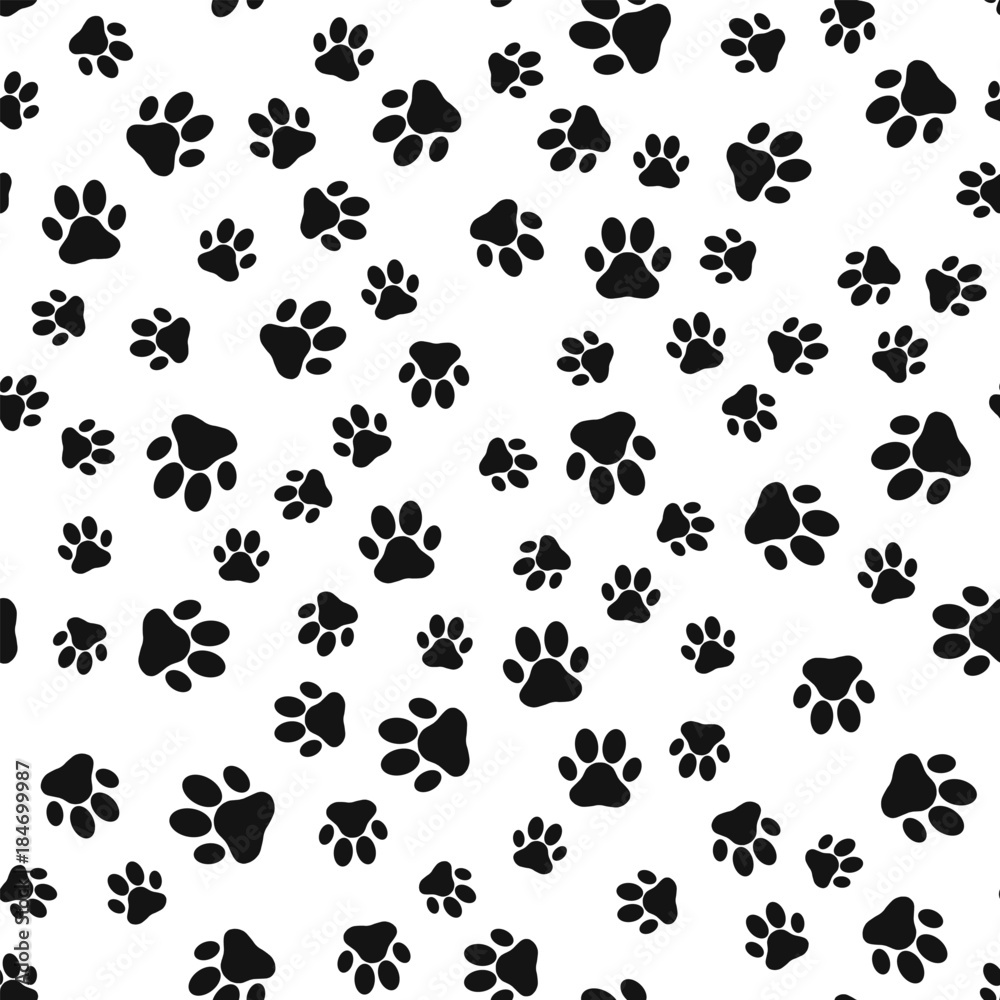 Pup Print Dog paw print seamless Stock Vector | Adobe Stock