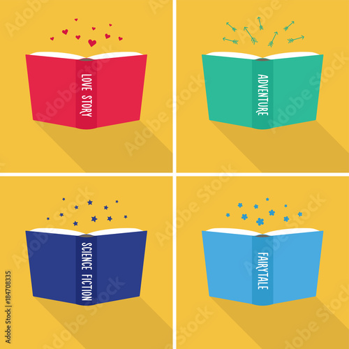 Fotografía Set of fiction genre icons