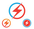 blue core electricity spark vector logo design