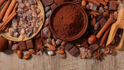 Canvas Print - assorted cocoaa,nut, and sugar