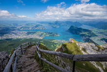 Lake Lucerne From The Pilatus Hiking Trail Switzerland
