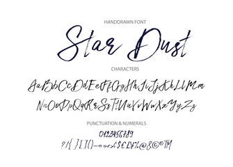 star dust. handdrawn vector font.