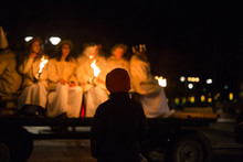 Little Girl Watch The St Lucia Procession