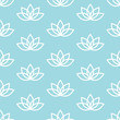 white lotus on a blue background zen pattern seamless vector