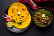 Sarson Ka Saag Makki Ki Roti popular north indian main course menu usually prepared in winter season

