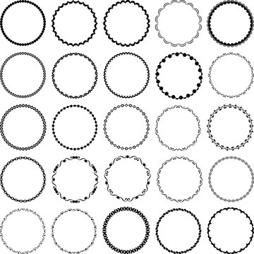 set of decorative circular frames