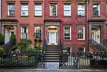 A Colorful Brownstone Building