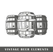 Beer barrels isolated on white background