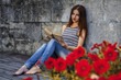 © zwiebackesser - Beautiful young woman reading a book. (relax, romance, poetry, rest)