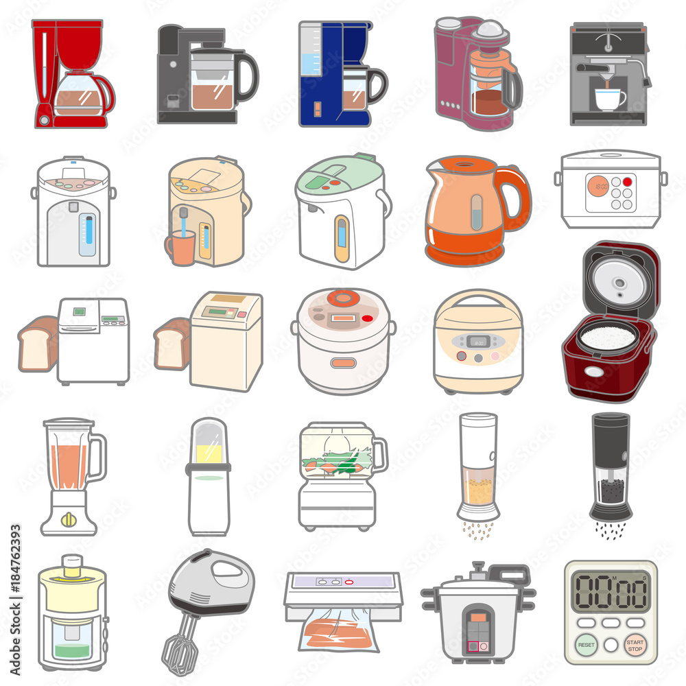 様々な電化製品のイラスト / 調理器具 Stock Vector | Adobe Stock