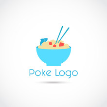 Poke Food Logo Logo Design. Vector Illustrator Eps. 10