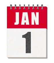 1st January Calendar Page. Vector Icon. Happy New Year !