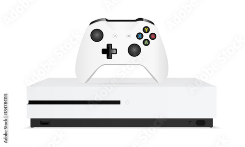 Cuadros en Lienzo Game console with joystick isolated on white background