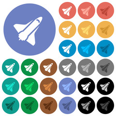 Wall Mural - Space shuttle round flat multi colored icons