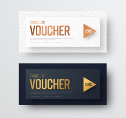 Aufkleber - Premium gift voucher template. The design of cards is black and white with gold and bronze elements