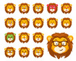 Cute Lion Face Emoticon Emoji Expression Illustration