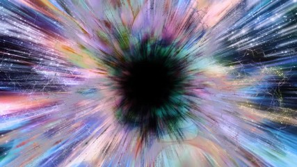Wall Mural - space 2309: light streams into a black hole in space (loop).