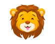 Cute Happy Lion Face Emoticon Emoji Expression Illustration