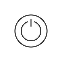 Fototapete - Power switch line icon, outline vector sign, linear style pictogram isolated on white. On/Off button round symbol, logo illustration. Editable stroke