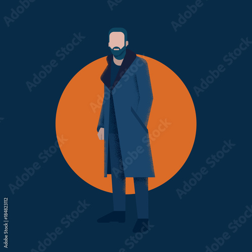 Fotomural Vector Character Man Illustration Template