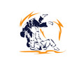 Passionate Judo Athlete In Action Logo