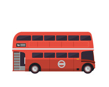 Vintage Red Double Decker Bus Illustration