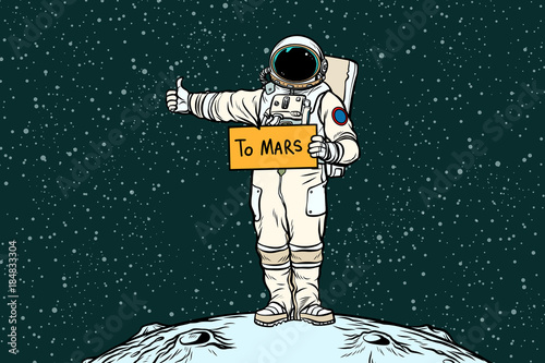 Fotografía Astronaut hitch rides on Mars