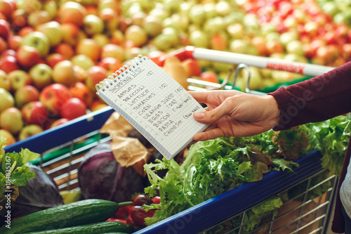 Fotomural Person shopping at the grocery shop food concept
