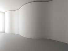 Empty Room White Curve Wall