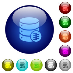 Poster - Database compress data color glass buttons