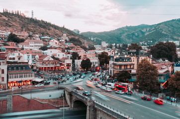 Fototapete - Beautiful view of Tbilisi in evening. Georgia