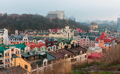 Fototapete - View On Kiev on cloudy day. Kiev. Ukraine