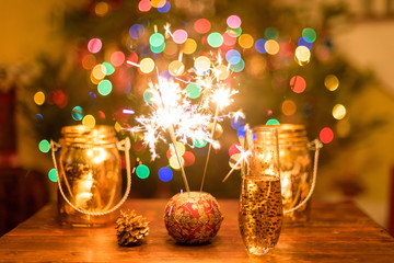 Bright sparklers and colorful lights to celebrate ringing in the New Year!