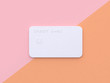 white card-credit card pink orange background 3d rendering