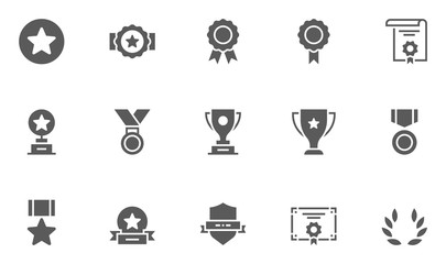 set of winning vector icons. 48x48 pixel perfect.