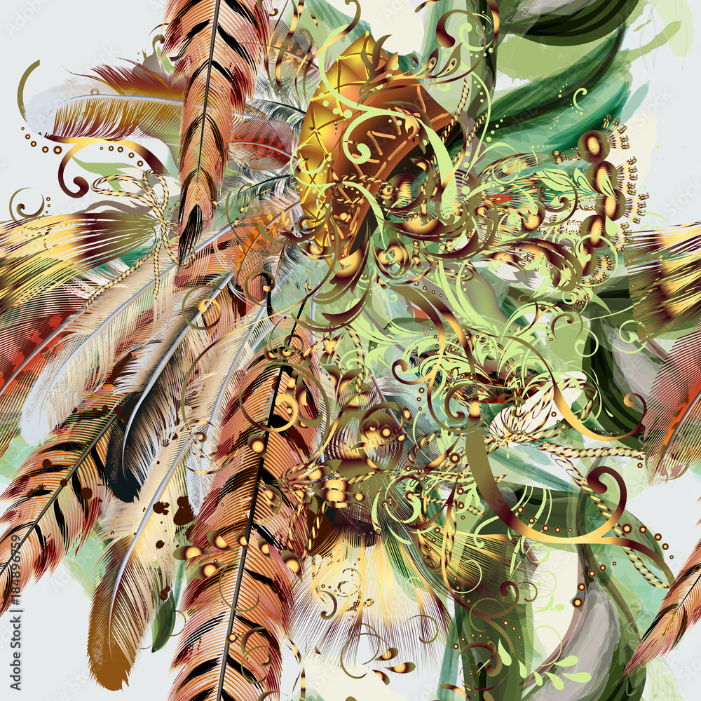 fashion-feather-floral-pattern-in-watercolor