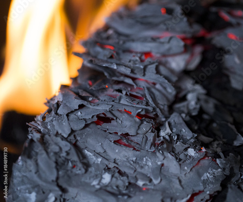 Burning Ashes Burning Paper In The Fire Of The Fireplace Buy