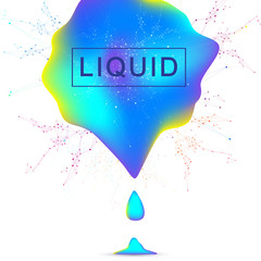 Poster - Abstract background with fluid multicolored drop.. Futuristic trendy design. Modern vector template for your design