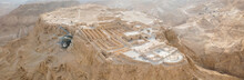 Masada - Aerial Footage Of The Ancient Fortification In The Southern District Of Israel