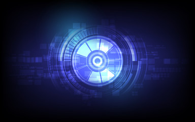 Poster - vector eyeball future technology, security concept background