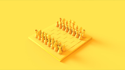 yellow chess board and pieces