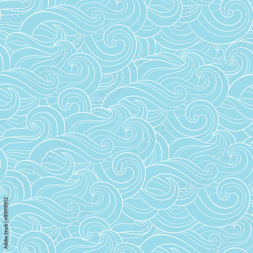 Abstract Cartoon Blue White Background Wallpaper Doodle Pattern